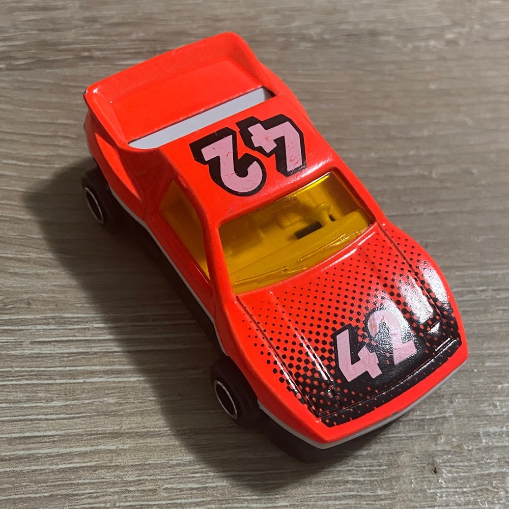 Vintage Majorette #206 Pontiac Fiero Orange Black #42 Race Car 1:55 France